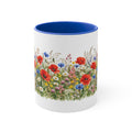 Wildflower Poppy Meadow Mug | Red Accent 11oz Ceramic