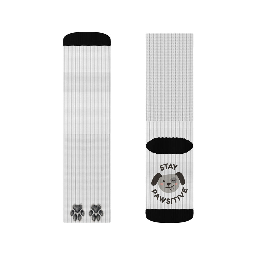 Cute Dog Paw Print Socks | Stay Pawsitive Design- Bestie Best Collection