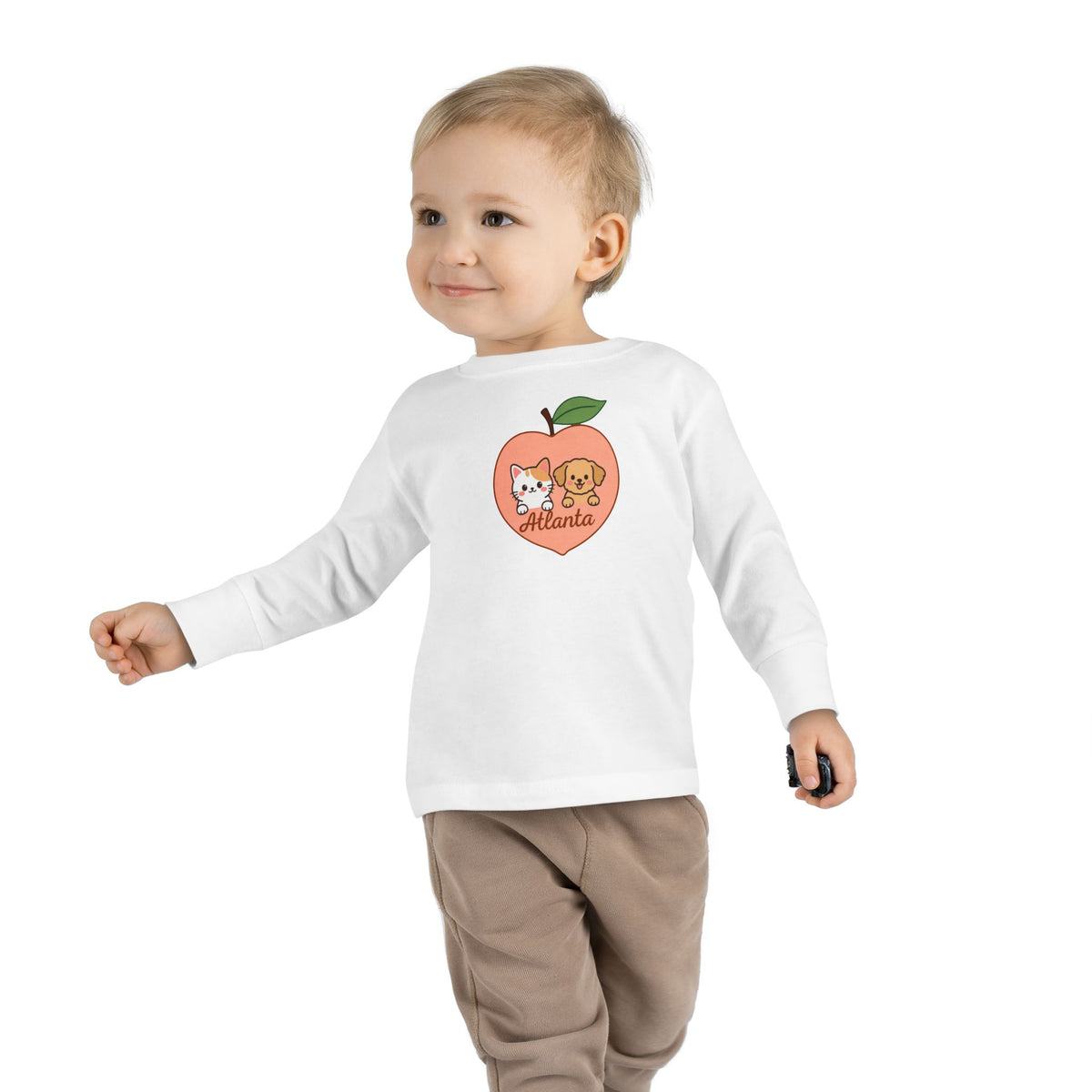 ATLANTA Peach Puppy and Kitten Toddler long sleeve tee | Cute Georgia design