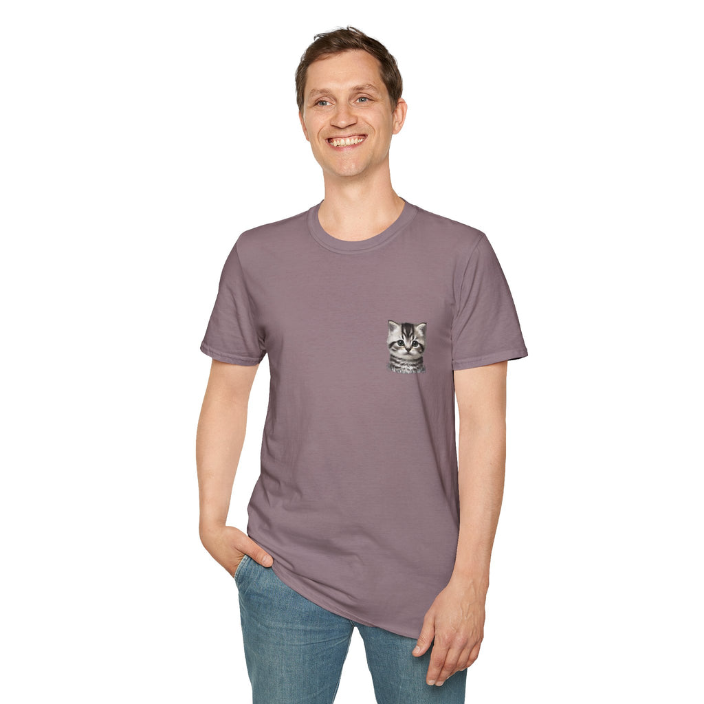 Proper Kitten Portrait T-Shirt | Small Chest Pocket Illustration- Bestie Best Collection