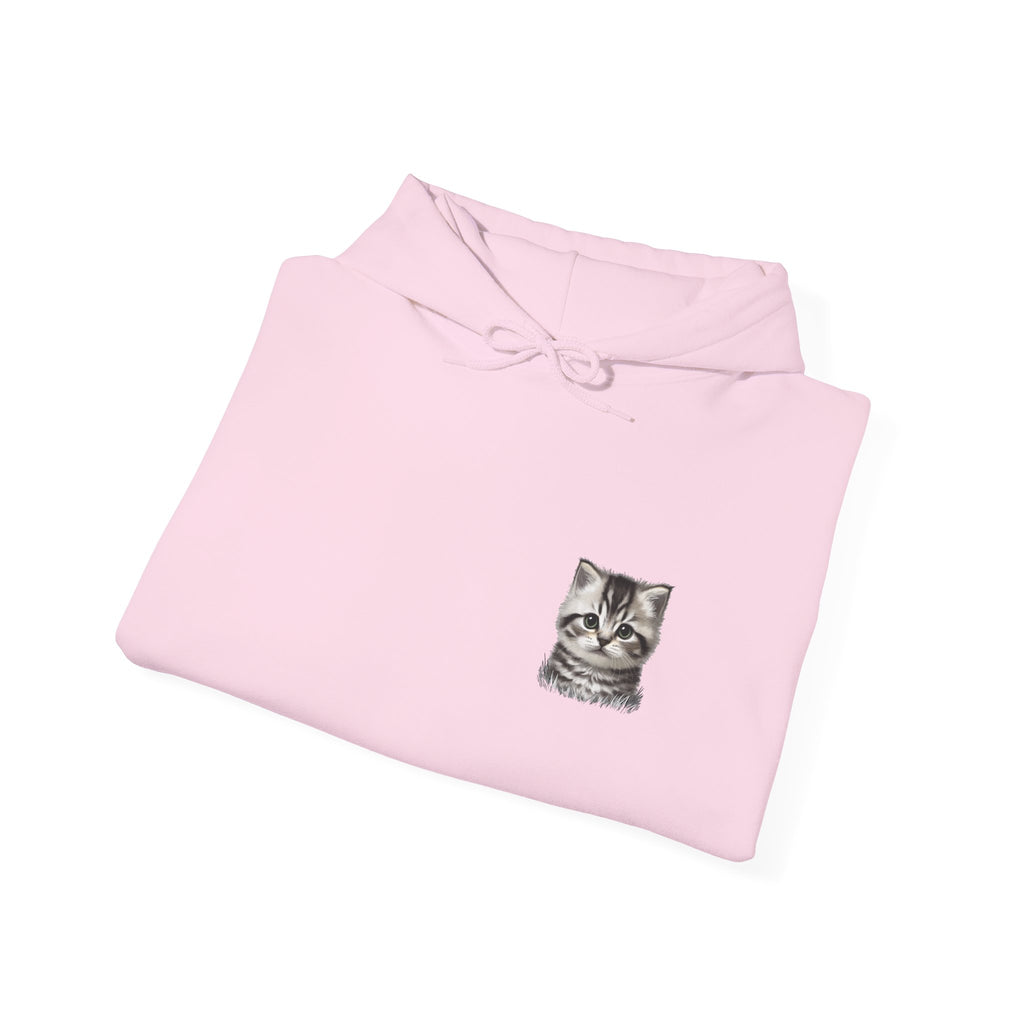 Proper Cat Portrait Illustration Hoodie | Small Chest Print, Bestie Best Collection