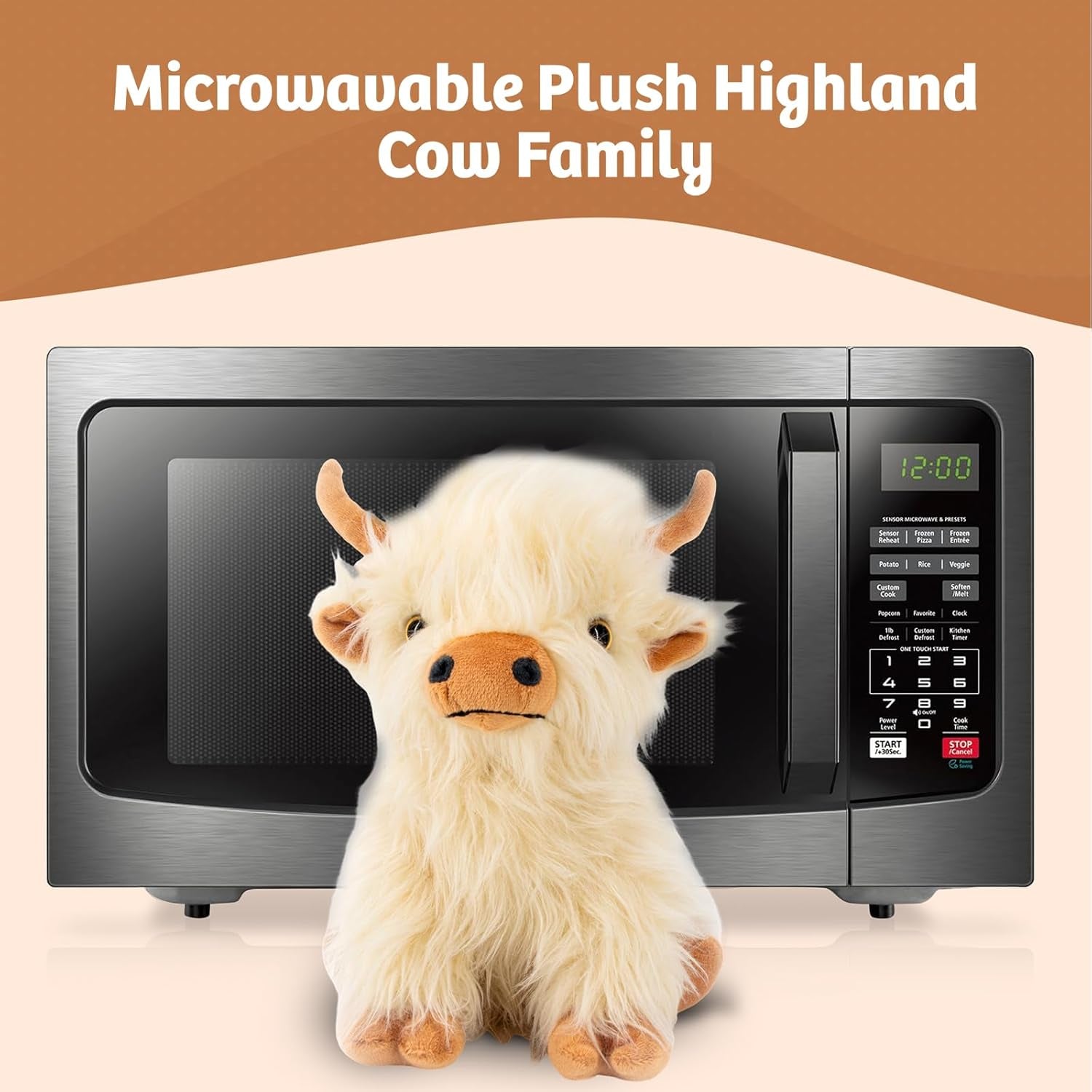 Microwavable Highland Cow Stuffed Animal - Weighted Stuffed Animal Plush, Heatin