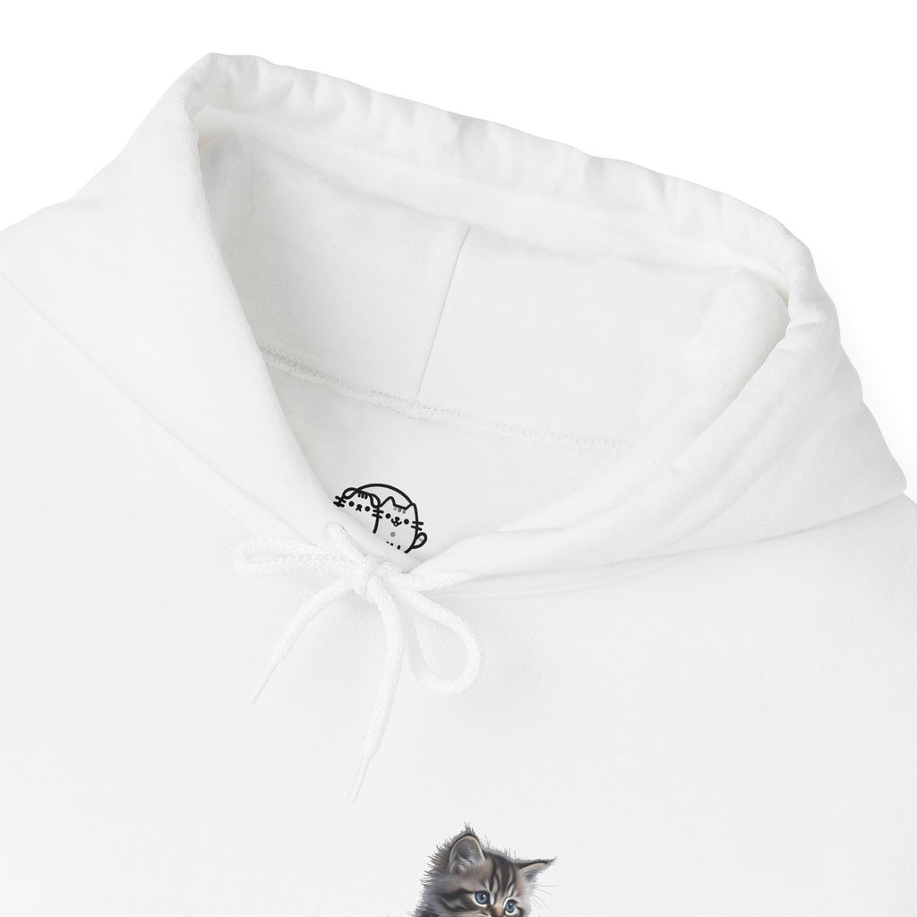 Fluffy Kitten Diego-Cat Lover Hoodie with Paw Print Design
