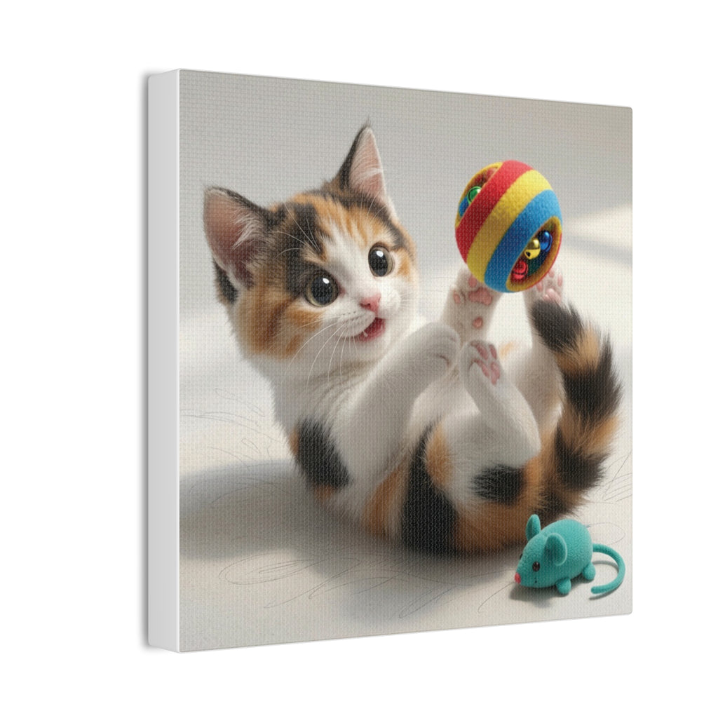 Playful Calico Kitten Canvas- Nursery Decor- Baby & Kids room Decor- Gloria Collection