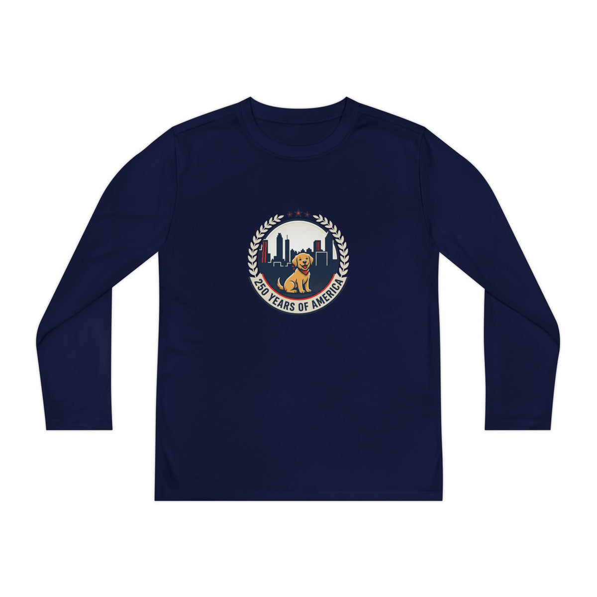 250 Years Celebration With Labrador in City Atlanta Skyline Tee | Youth Long Sleeve