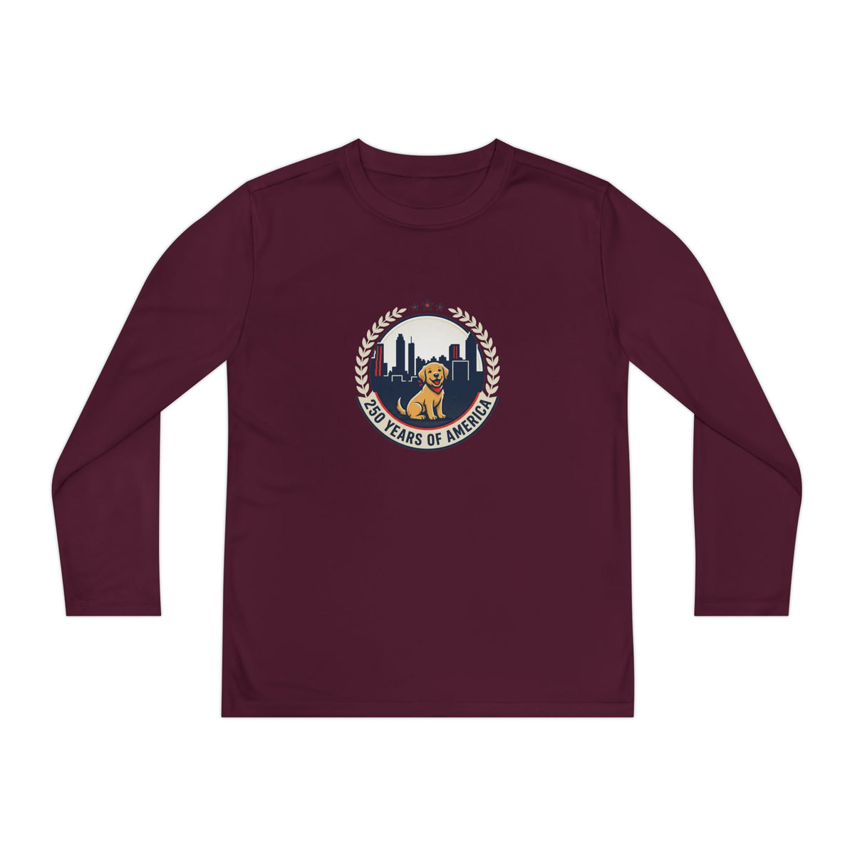 250 Years Celebration With Labrador in City Atlanta Skyline Tee | Youth Long Sleeve