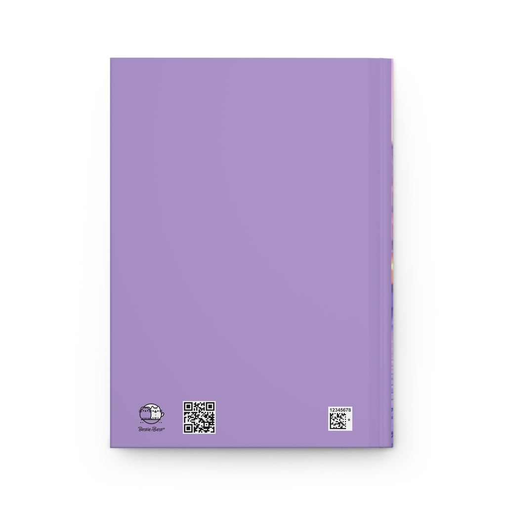 Cute Pink Cat Journal | Hardcover Notebook, Kawaii Kitty Illustration