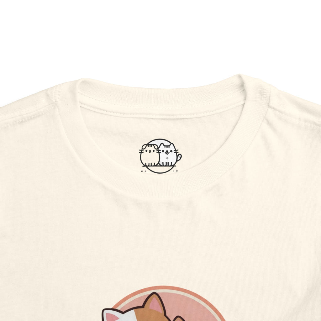 Kawaii Cats Peach Circle Toddler Tee | Atlanta Peach Back Print