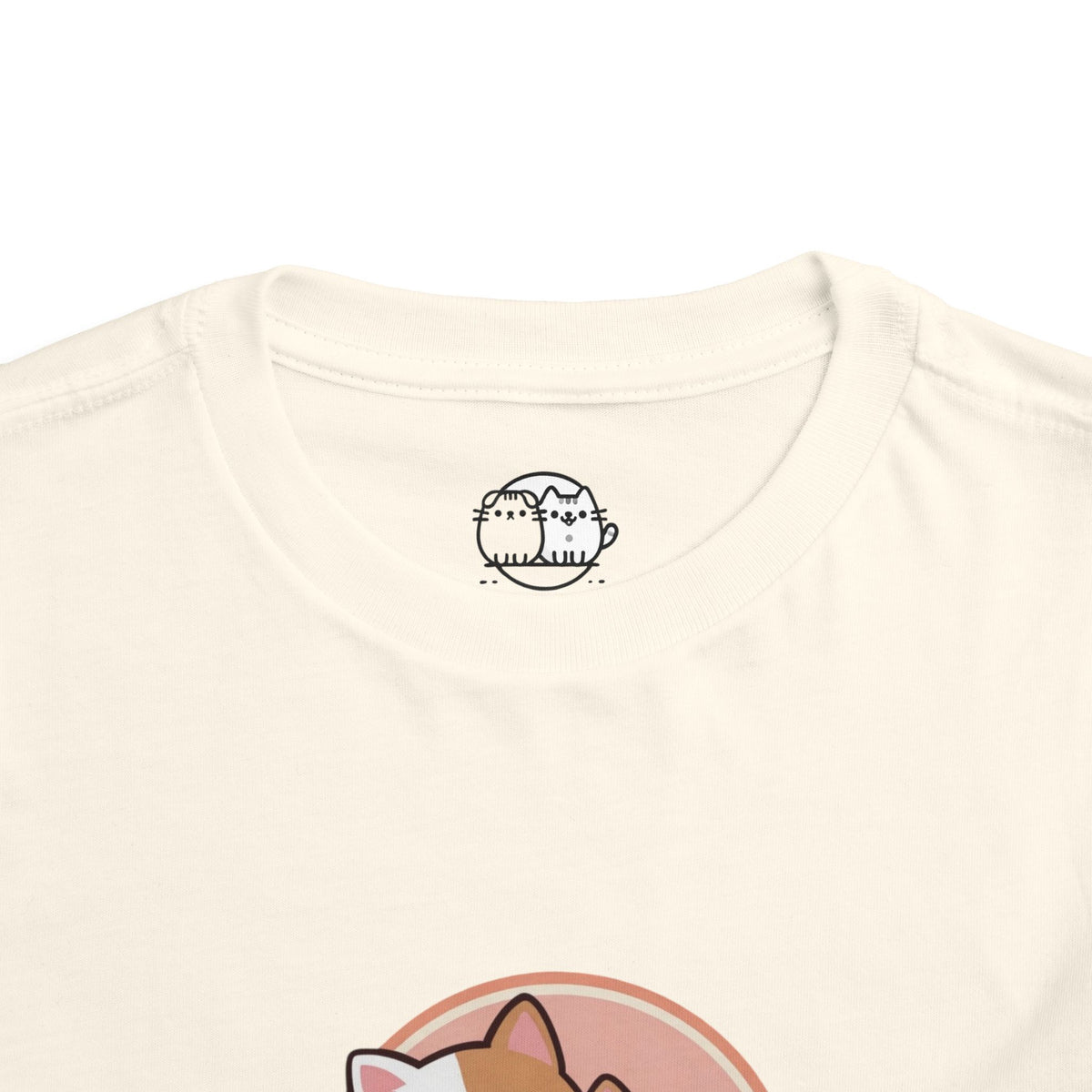 Kawaii Cats Peach Circle Toddler Tee | Atlanta Peach Back Print
