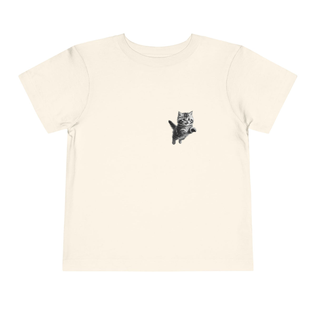 Playful Fluffy Tabby Kitten Graphic Toddler Tee | Cute Cat Illustration- Sage Collection- Bestie Best Collection
