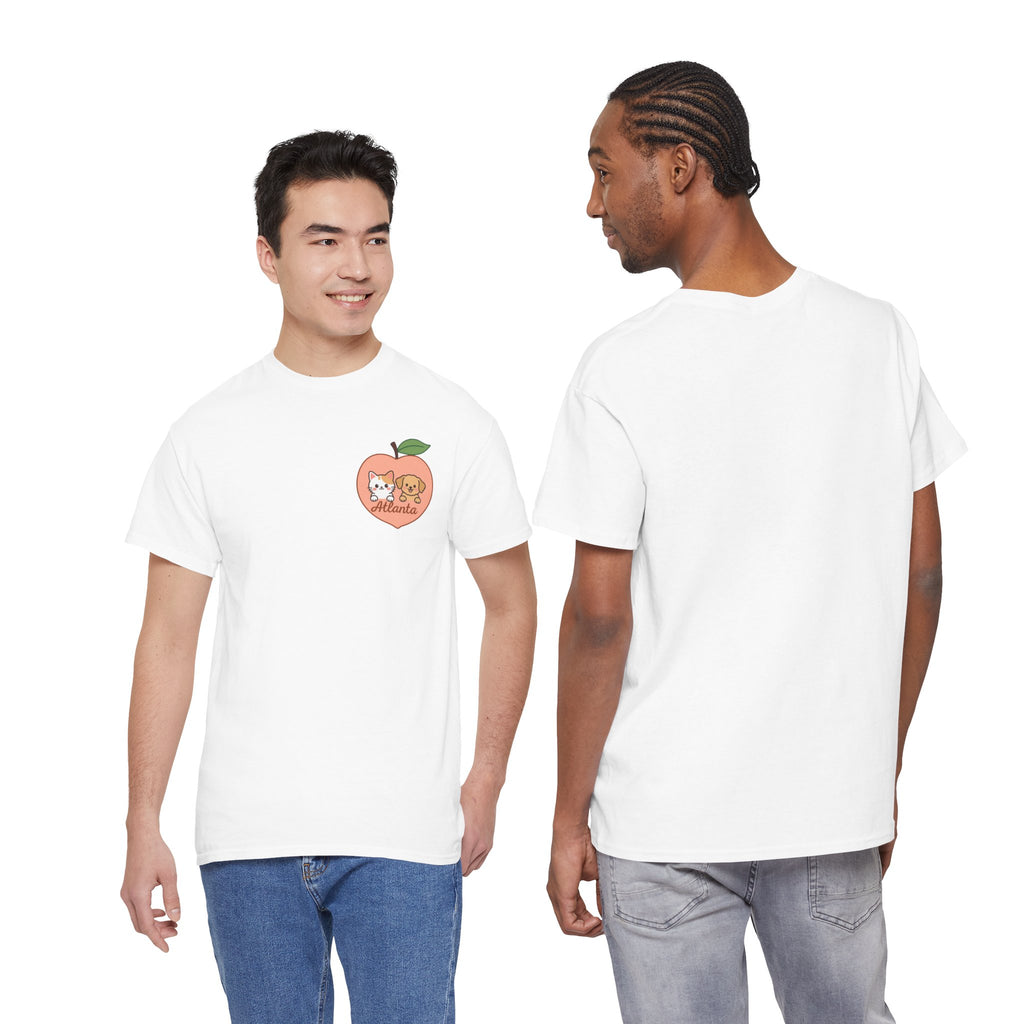 ATLANTA Peach Kitten & Doggie Tee | Cute GA Peach Illustration T-Shirt