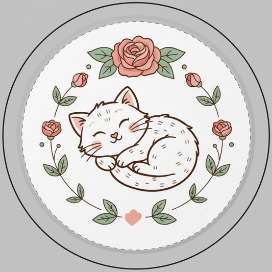 Sleepy Kitten Soy Candle — 14oz Engraved  Beach Rose Label (Pet Lover Gift)