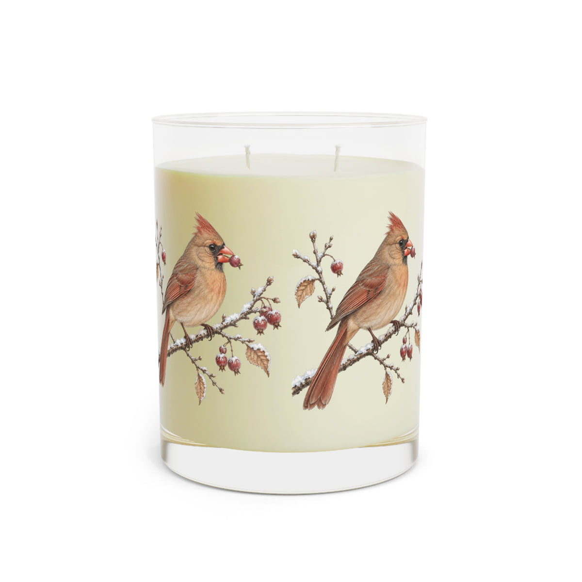 Cardinal Bird on a Snowy Branch Scented Candle