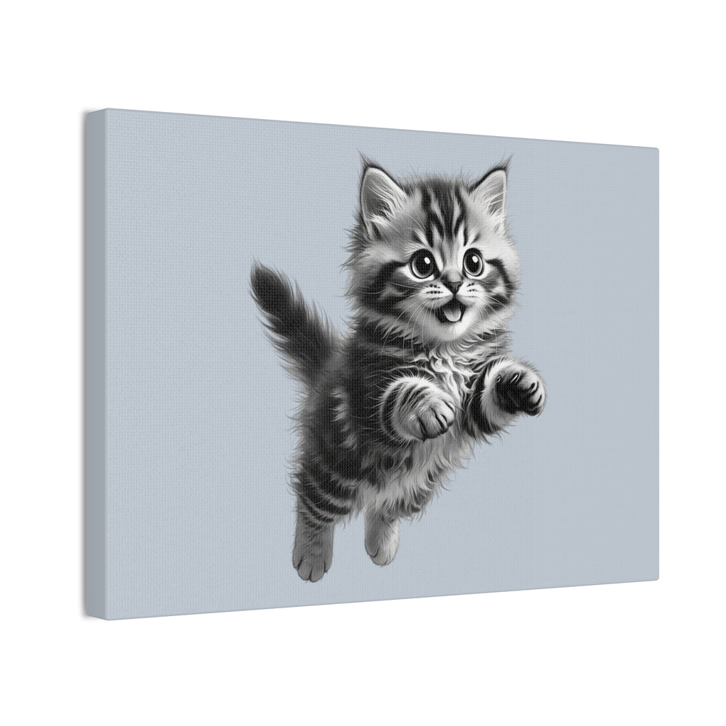 Playful tabby Kitten Canvas- Sage Collection- Bestie Best Decor Collection