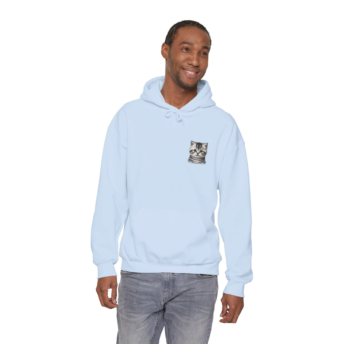 Proper Cat Portrait Illustration Hoodie | Small Chest Print, Bestie Best Collection