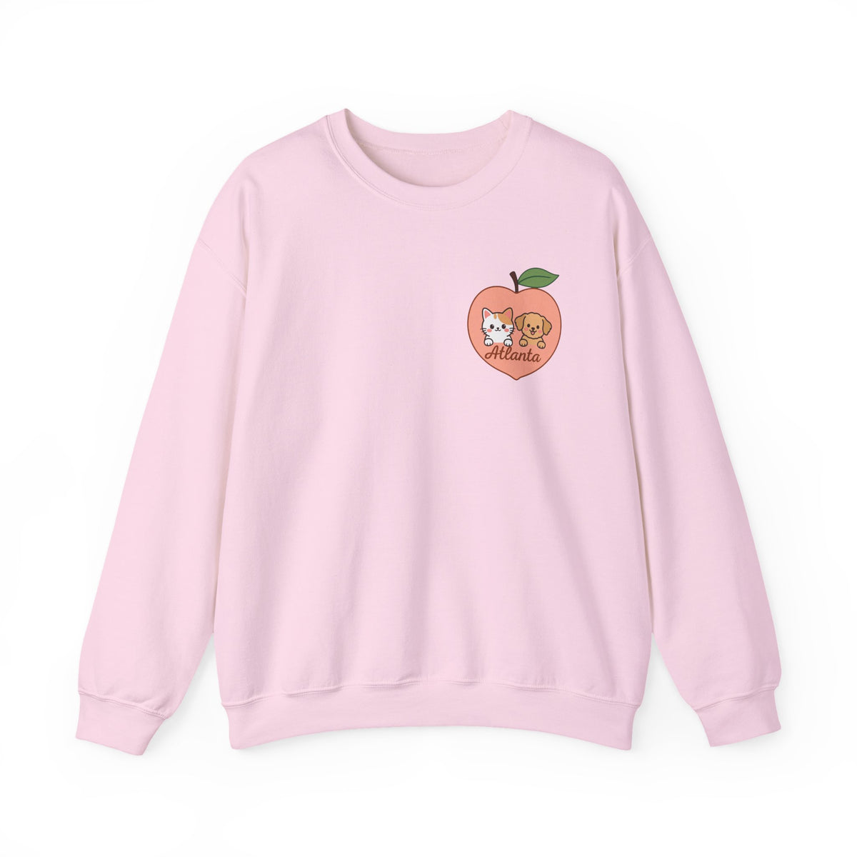 ATLANTA Peach Kitten & Doggie sweatshirt | Cute GA peach illustration