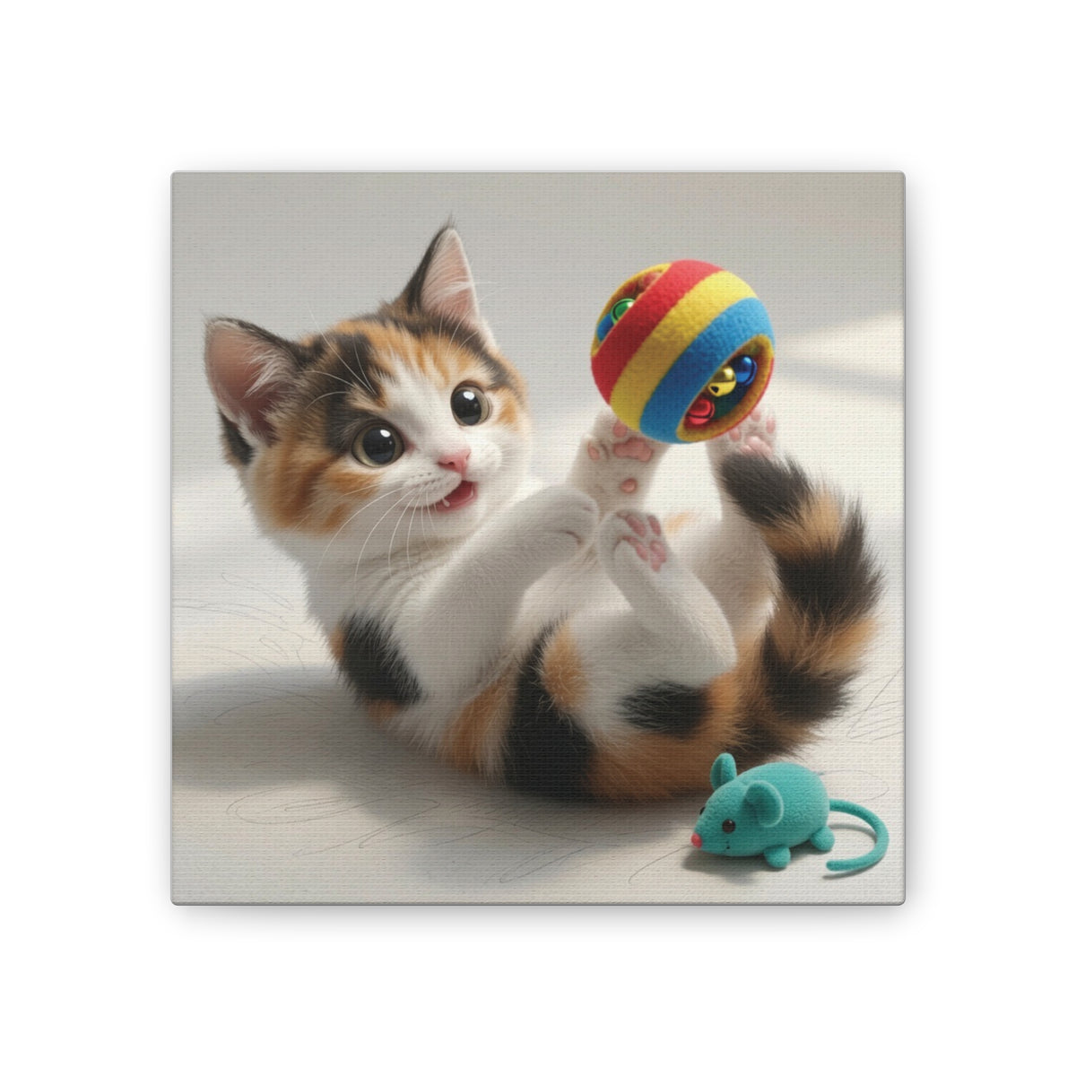 Playful Calico Kitten Canvas- Nursery Decor- Baby & Kids room Decor- Gloria Collection