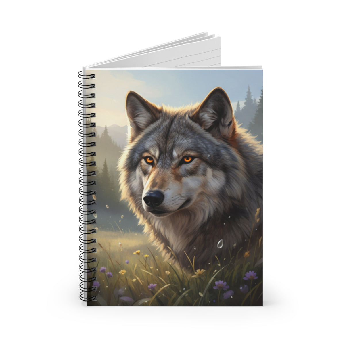 Majestic Wolf in Nature Notebook | Spiral Ruled Journal