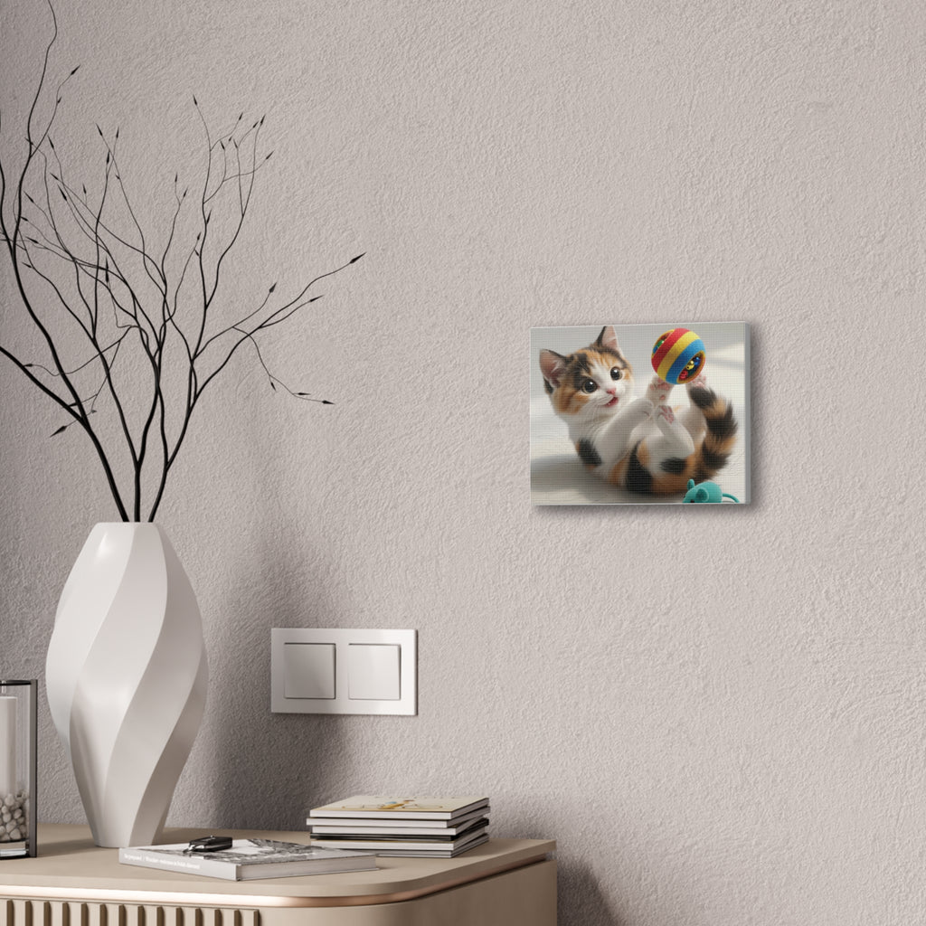Playful Calico Kitten Canvas- Nursery Decor- Baby & Kids room Decor- Gloria Collection