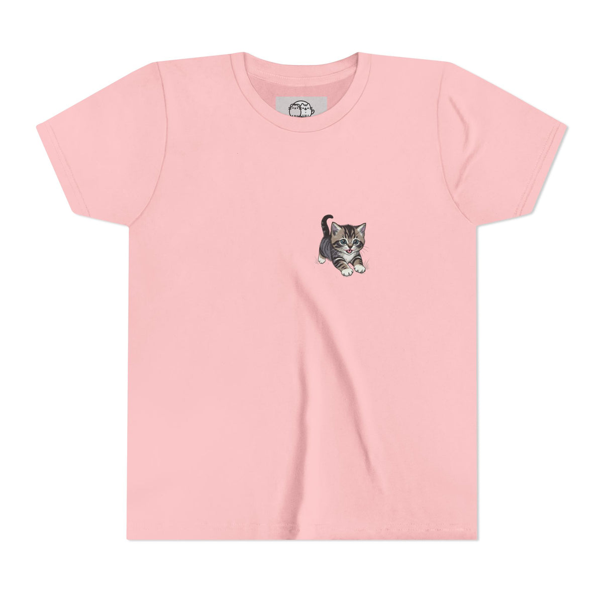 Tiny Tabby Kitten Tee | Kids Cat Shirt, Pocket-Style Kitty Design- Paloma Collection