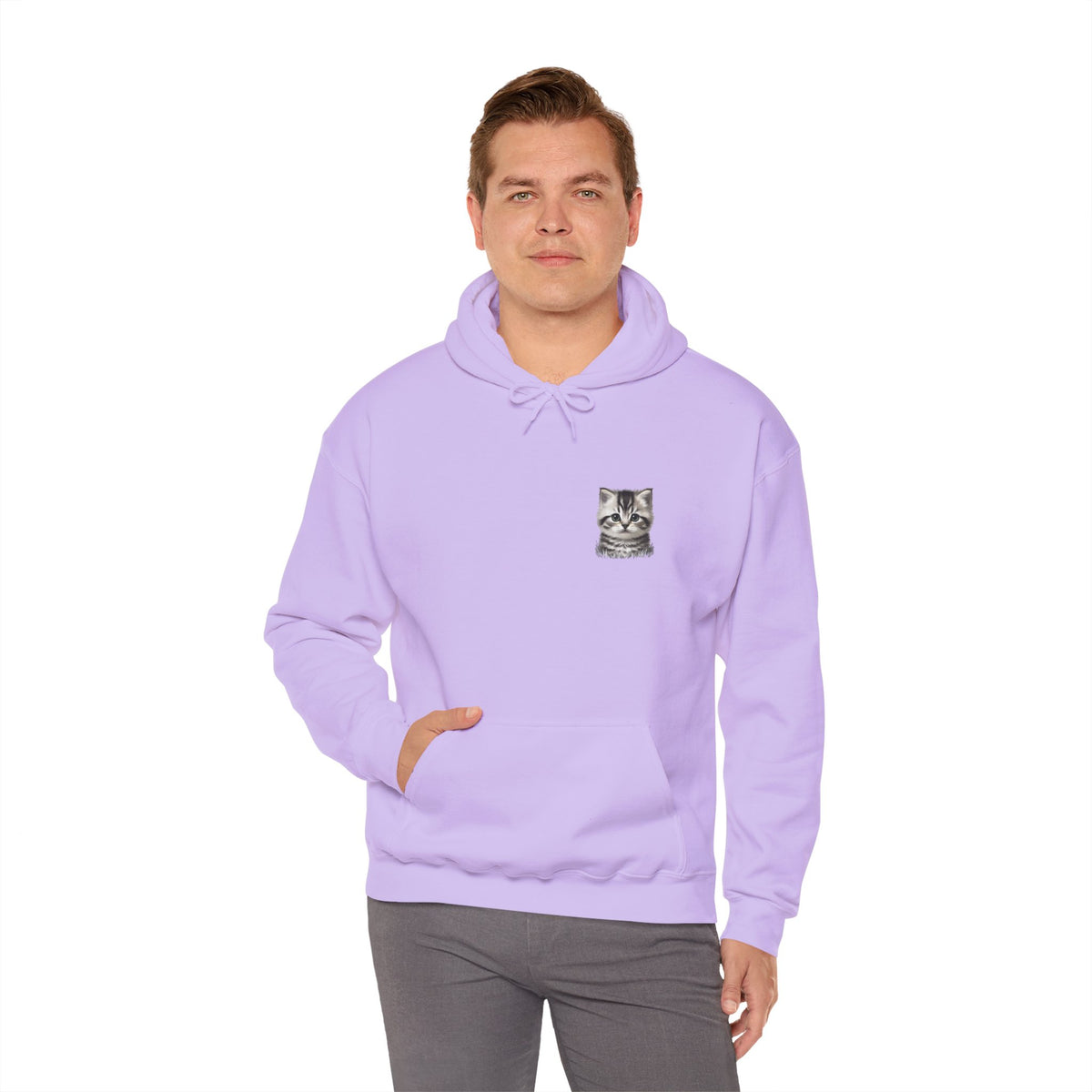 Proper Cat Portrait Illustration Hoodie | Small Chest Print, Bestie Best Collection