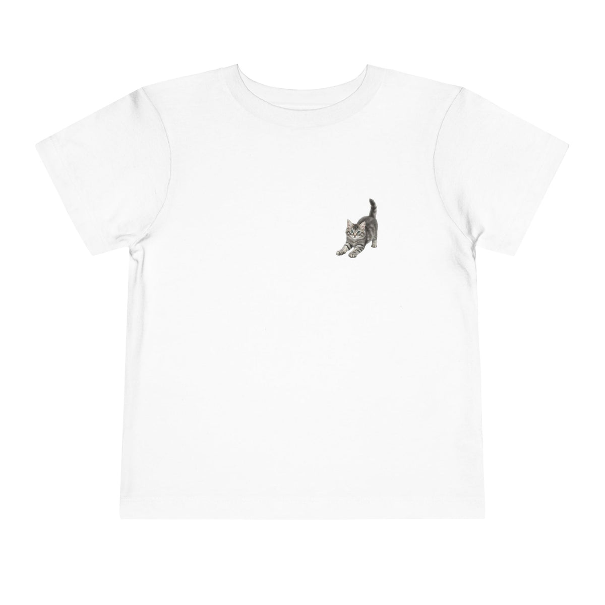 Playful Kitten Chest Print Toddler Tee | Cute Cat Shirt- Carmen Collection- Bestie Best Luxury Collection