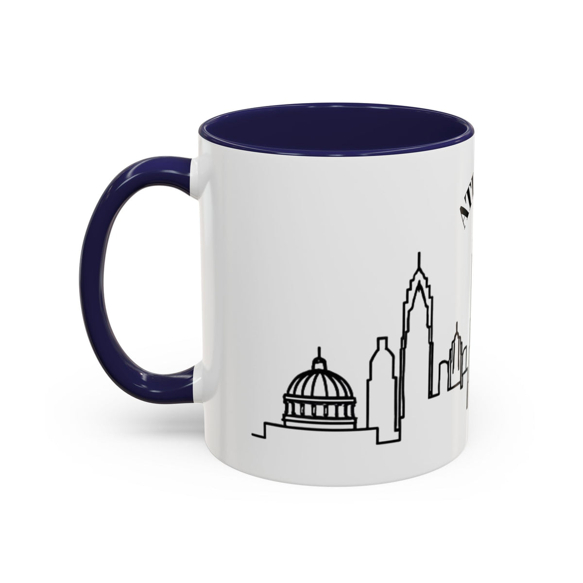 Atlanta Skyline Mug | City Outline Coffee Cup, Black Accent
