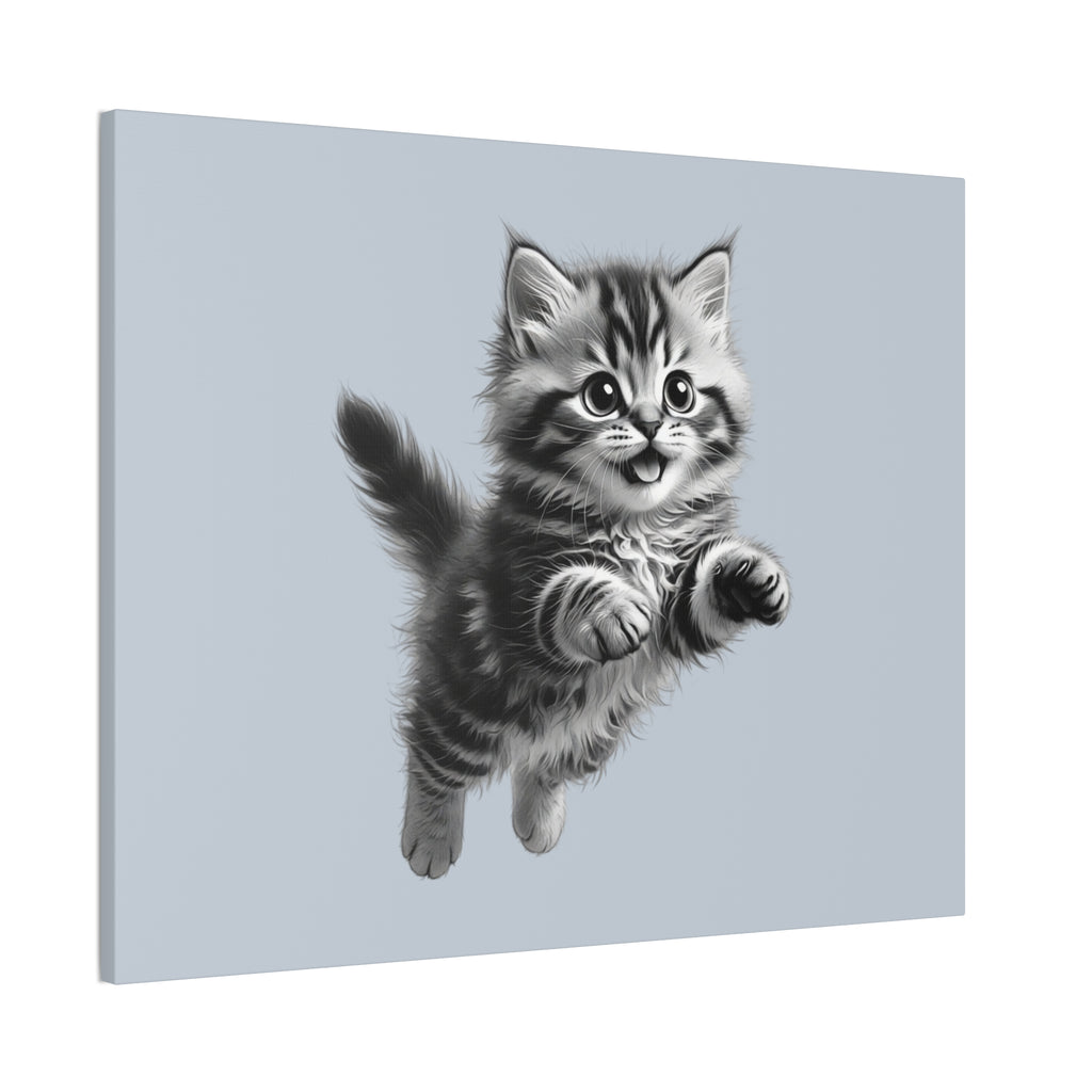 Playful tabby Kitten Canvas- Sage Collection- Bestie Best Decor Collection
