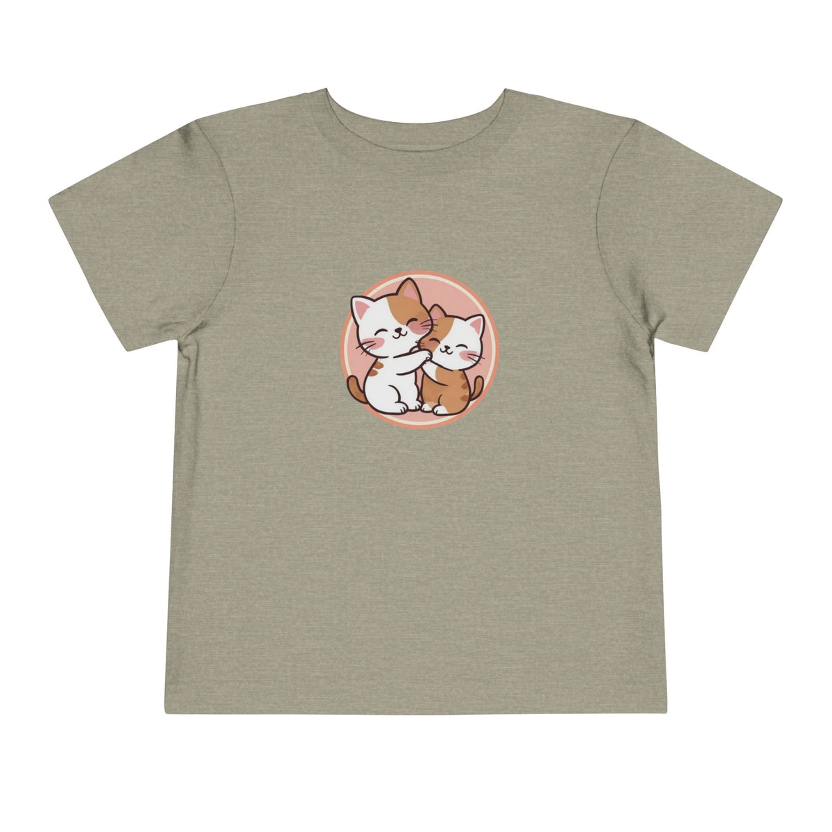 Kawaii Cats Peach Circle Toddler Tee | Atlanta Peach Back Print