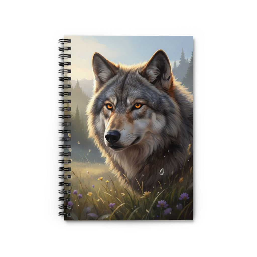 Majestic Wolf in Nature Notebook | Spiral Ruled Journal