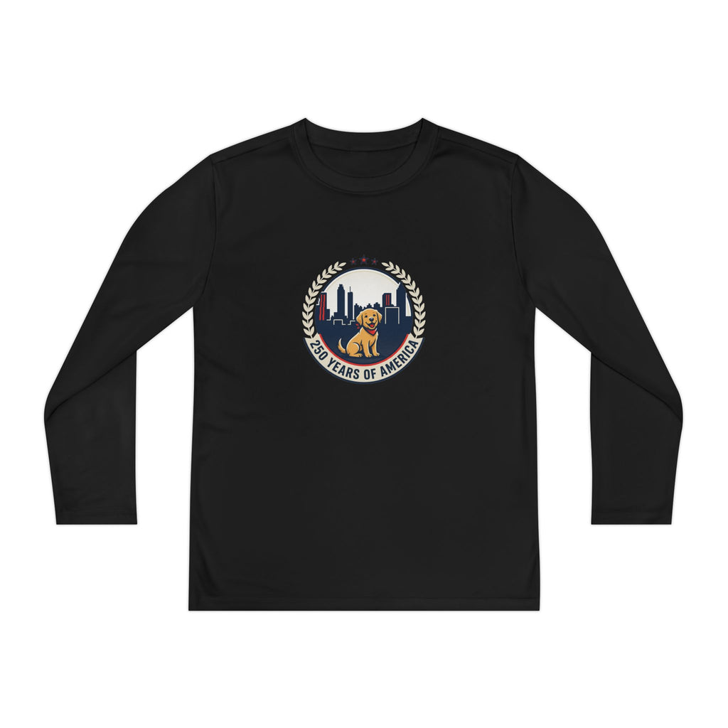 250 Years Celebration With Labrador in City Atlanta Skyline Tee | Youth Long Sleeve