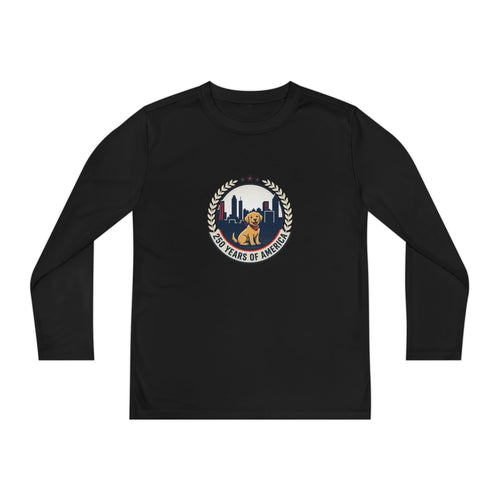 250 Years Celebration With Labrador in City Atlanta Skyline Tee | Youth Long Sleeve