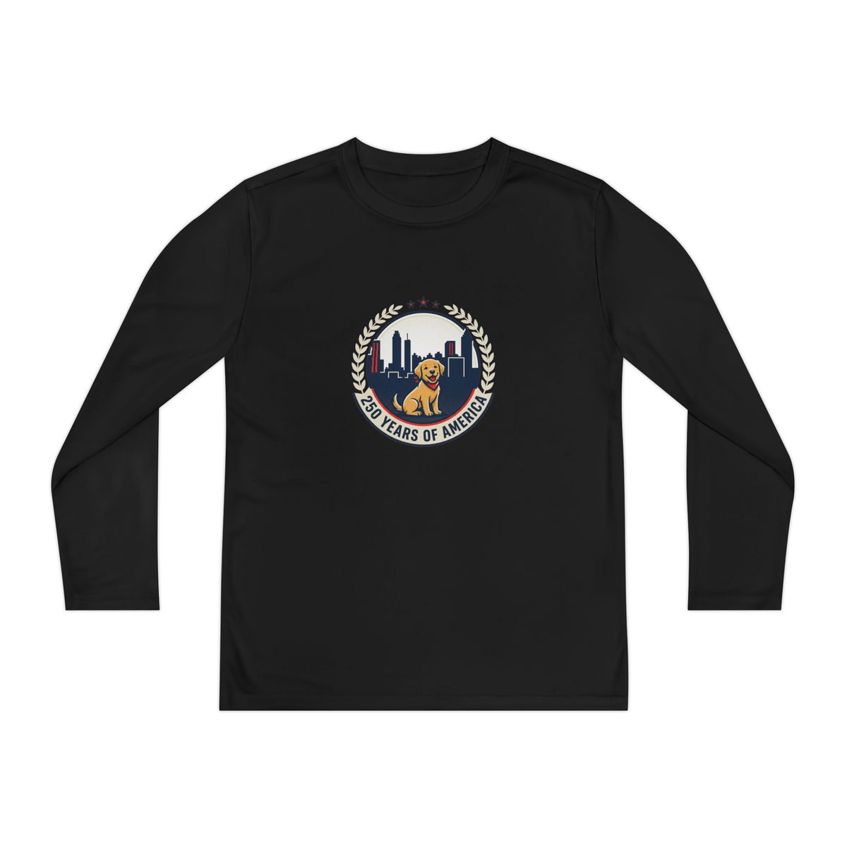 250 Years Celebration With Labrador in City Atlanta Skyline Tee | Youth Long Sleeve