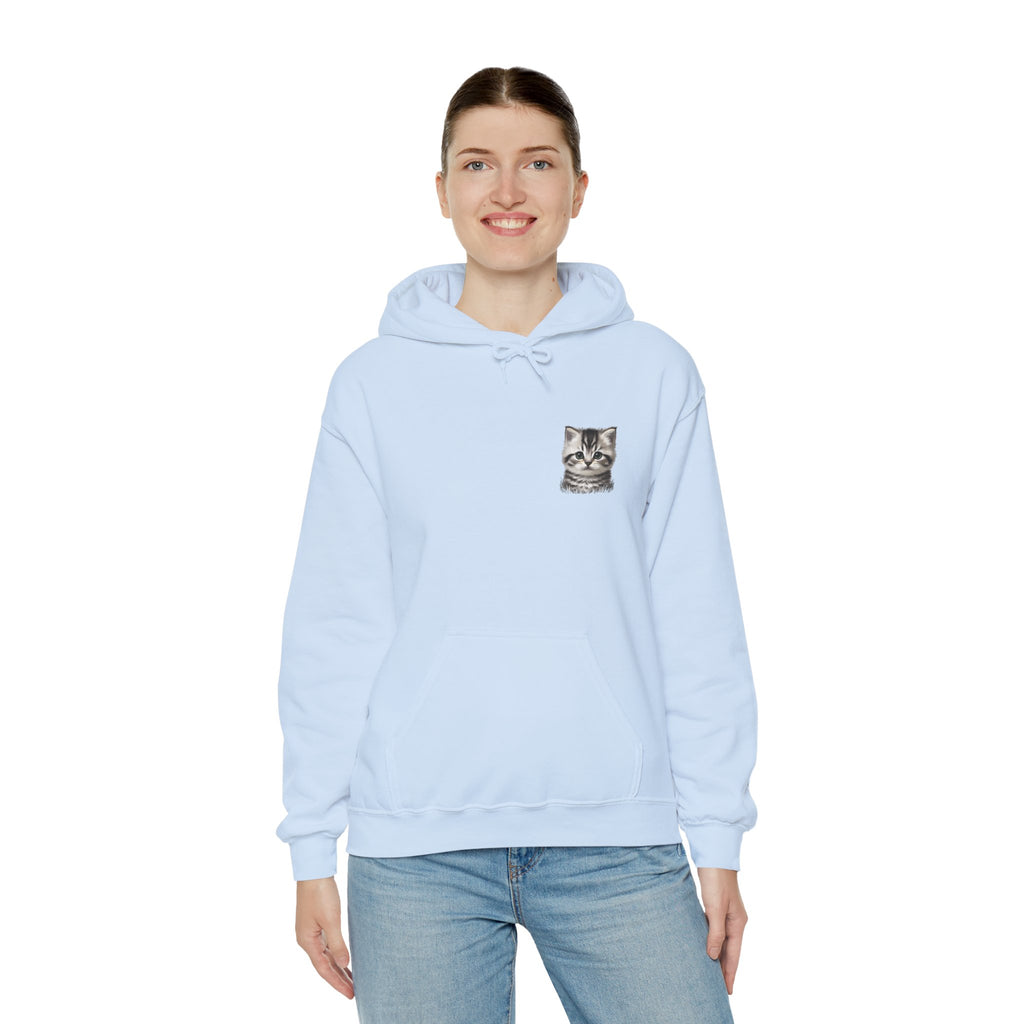 Proper Cat Portrait Illustration Hoodie | Small Chest Print, Bestie Best Collection