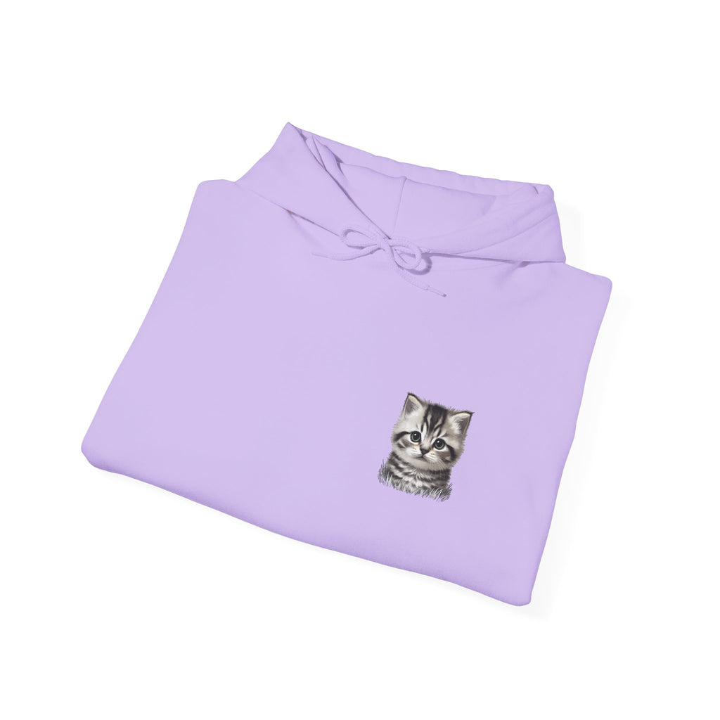 Proper Cat Portrait Illustration Hoodie | Small Chest Print, Bestie Best Collection