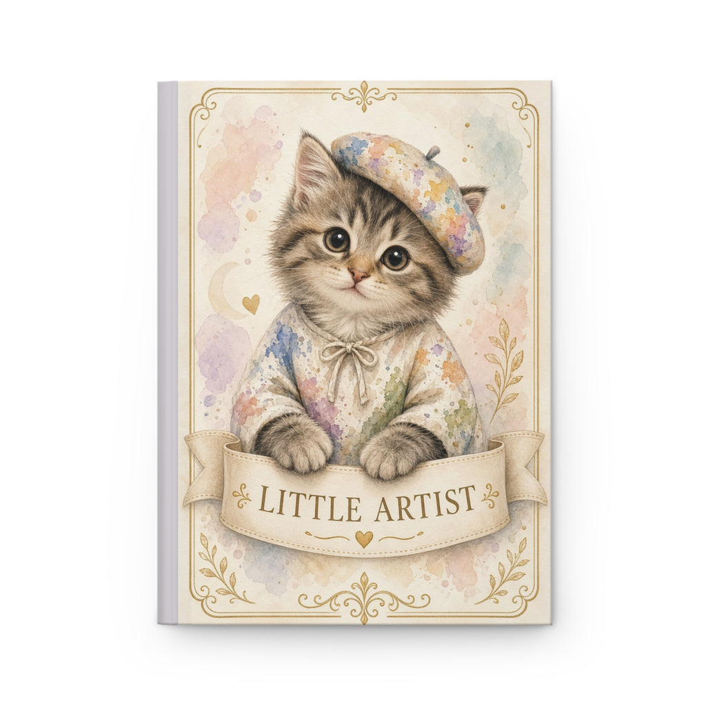 Little Artist Kitten Portrait journal | Hardcover Notebook, Cute Cat Illustration- Bestie Best Journal Collection