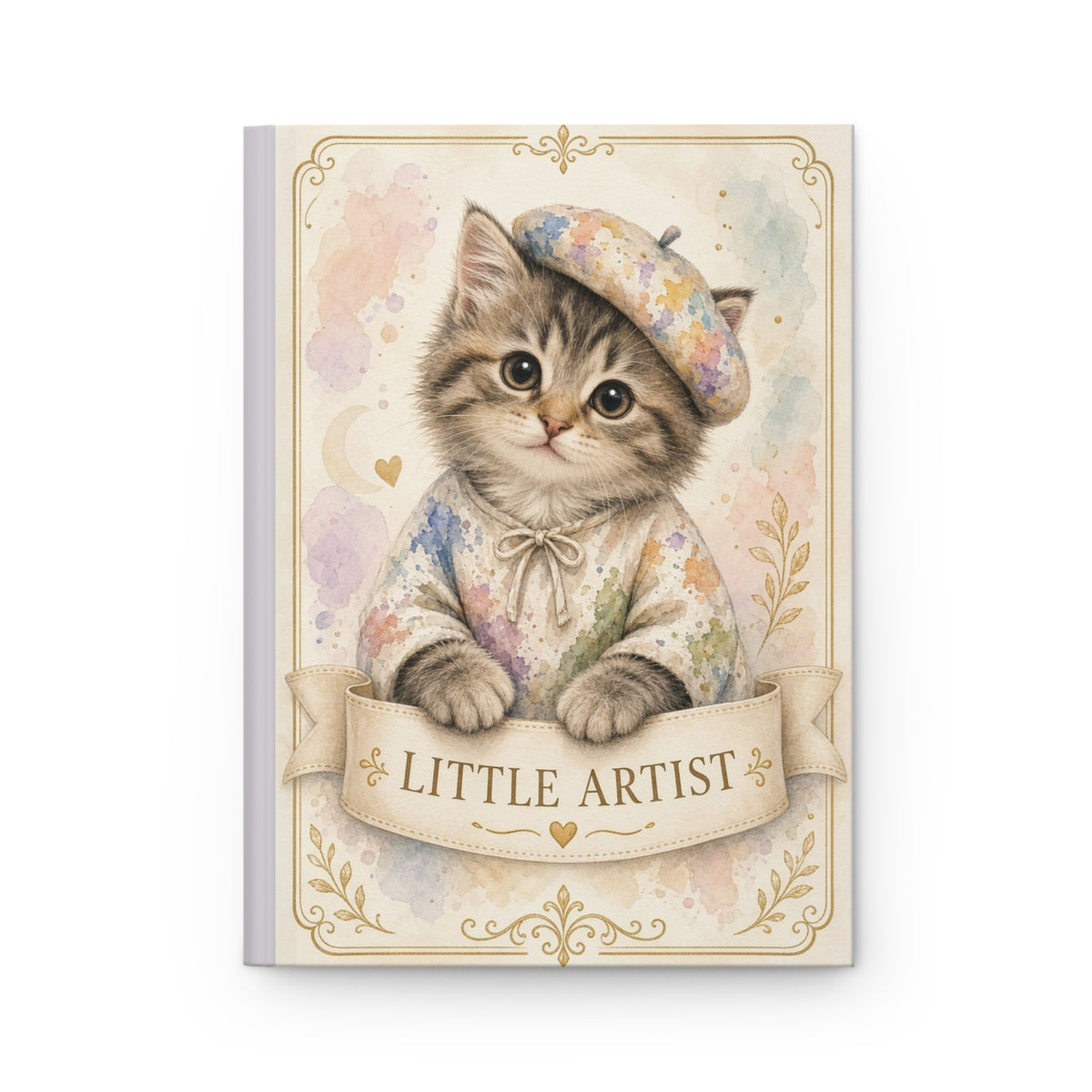 Little Artist Kitten Portrait journal | Hardcover Notebook, Cute Cat Illustration- Bestie Best Journal Collection
