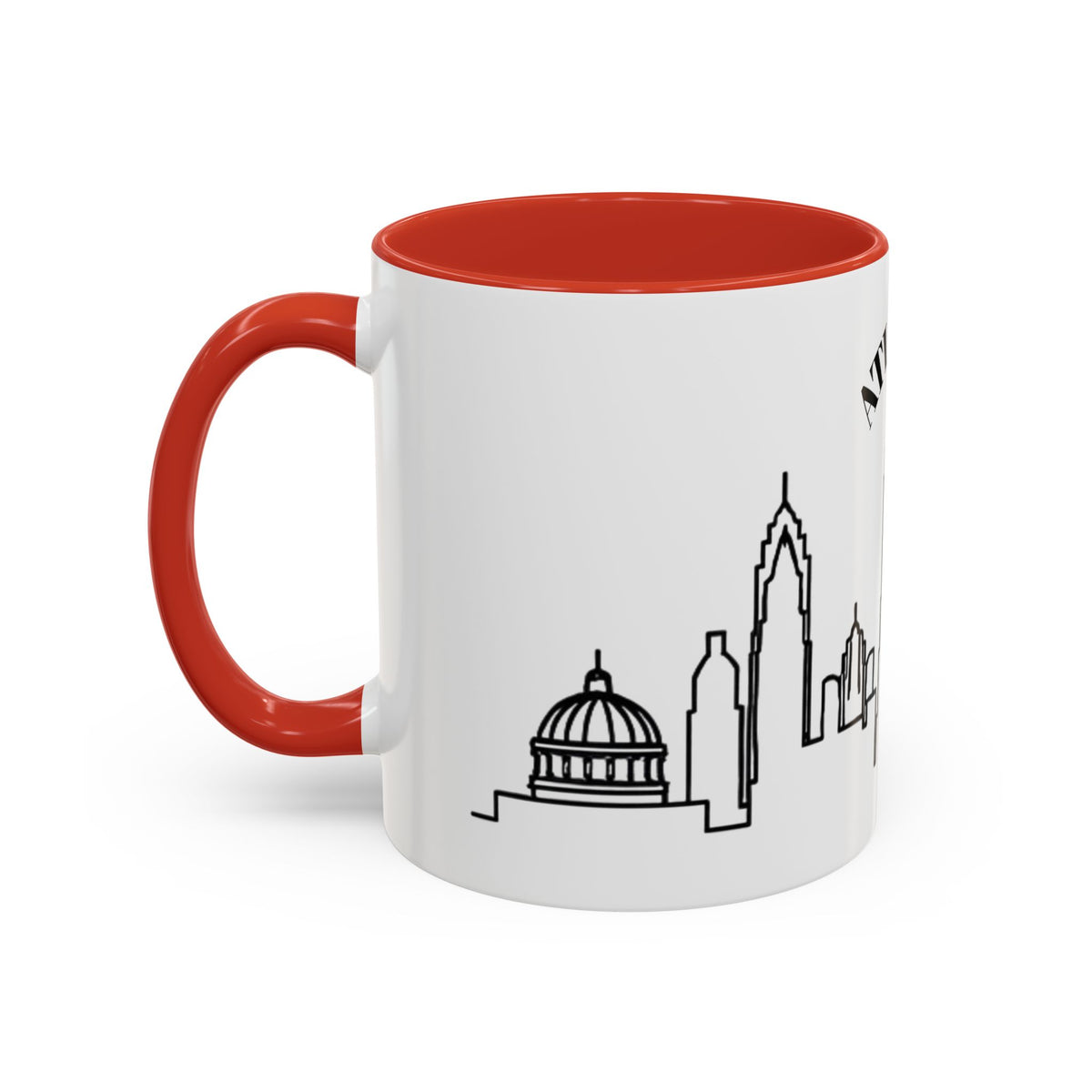 Atlanta Skyline Mug | City Outline Coffee Cup, Black Accent