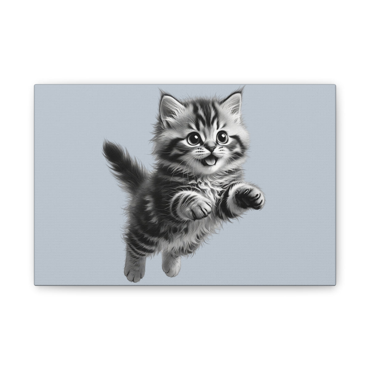Playful tabby Kitten Canvas- Sage Collection- Bestie Best Decor Collection