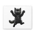 Playful Fluffy Black Kitten Canvas- Twixie Collection- Bestie Best Decor Collection