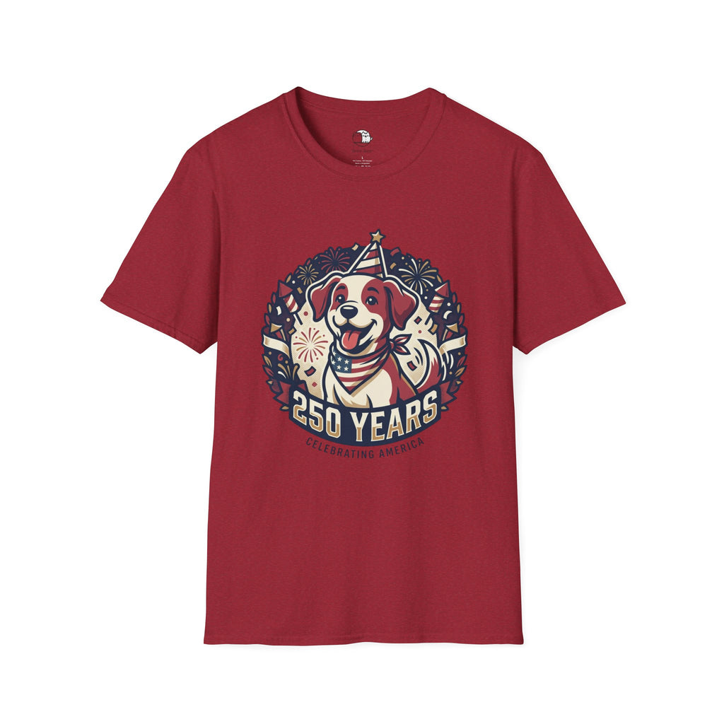 Patriotic Party Dog T-Shirt | 250 Years Celebration Tee