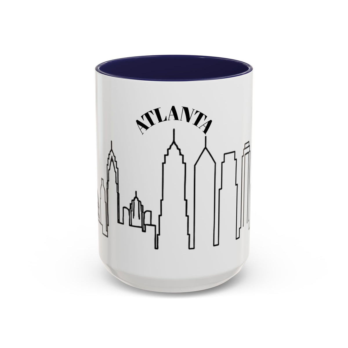 Atlanta Skyline Mug | City Outline Coffee Cup, Black Accent