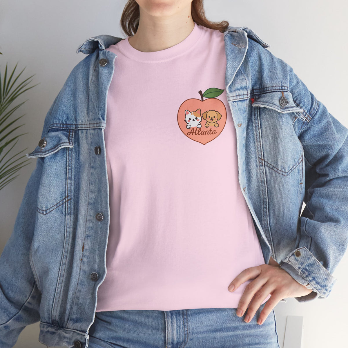 ATLANTA Peach Kitten & Doggie Tee | Cute GA Peach Illustration T-Shirt
