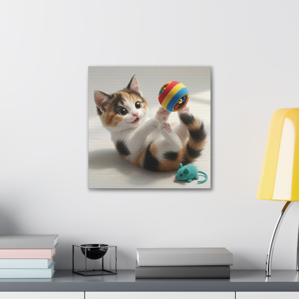 Playful Calico Kitten Canvas- Nursery Decor- Baby & Kids room Decor- Gloria Collection