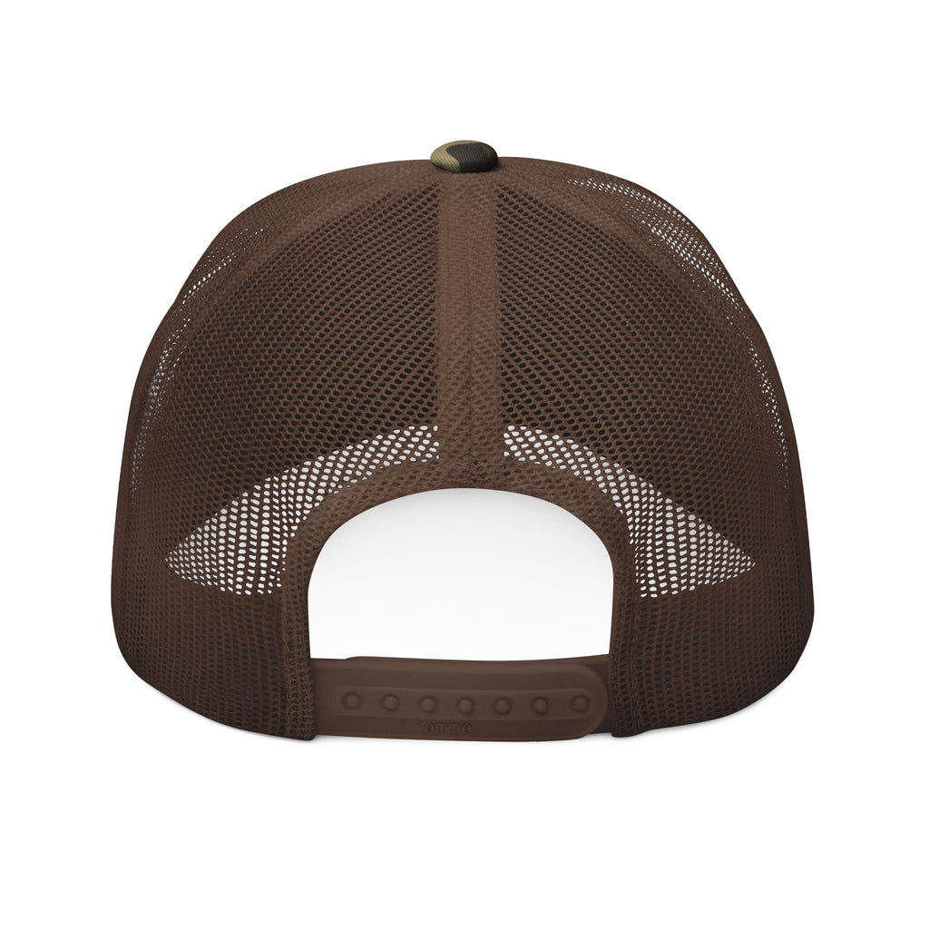 Embroidered Kitty  Face Camouflage Trucker Hat | Camo Mesh Cap Rosa Collection