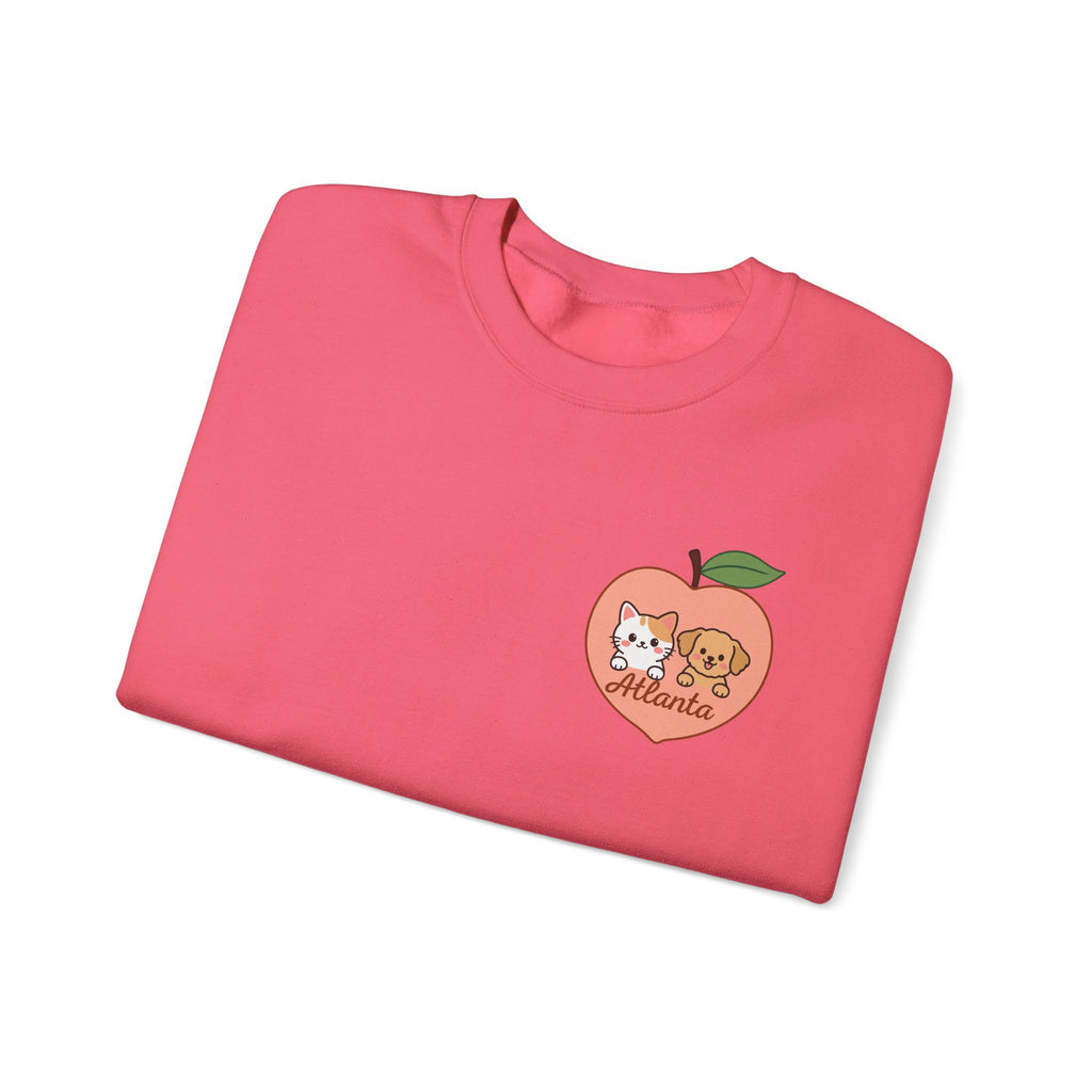 ATLANTA Peach Kitten & Doggie sweatshirt | Cute GA peach illustration