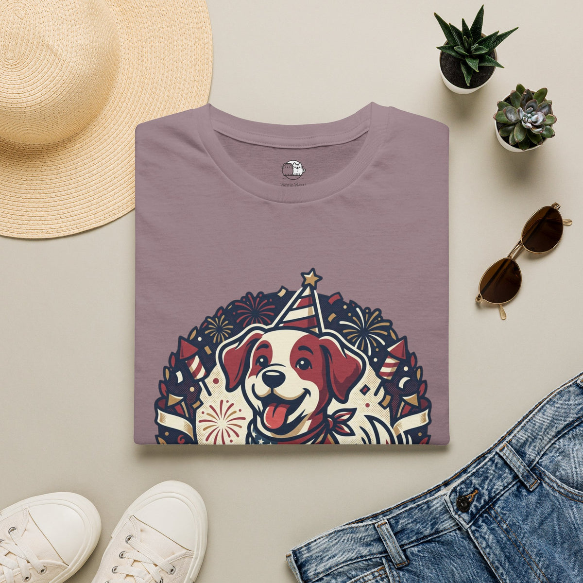 Patriotic Party Dog T-Shirt | 250 Years Celebration Tee
