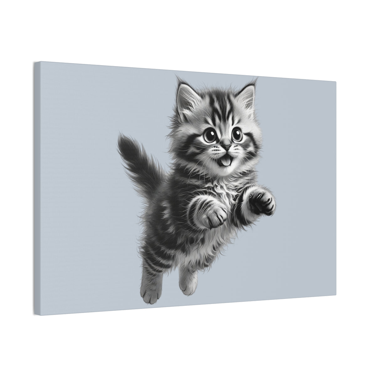 Playful tabby Kitten Canvas- Sage Collection- Bestie Best Decor Collection