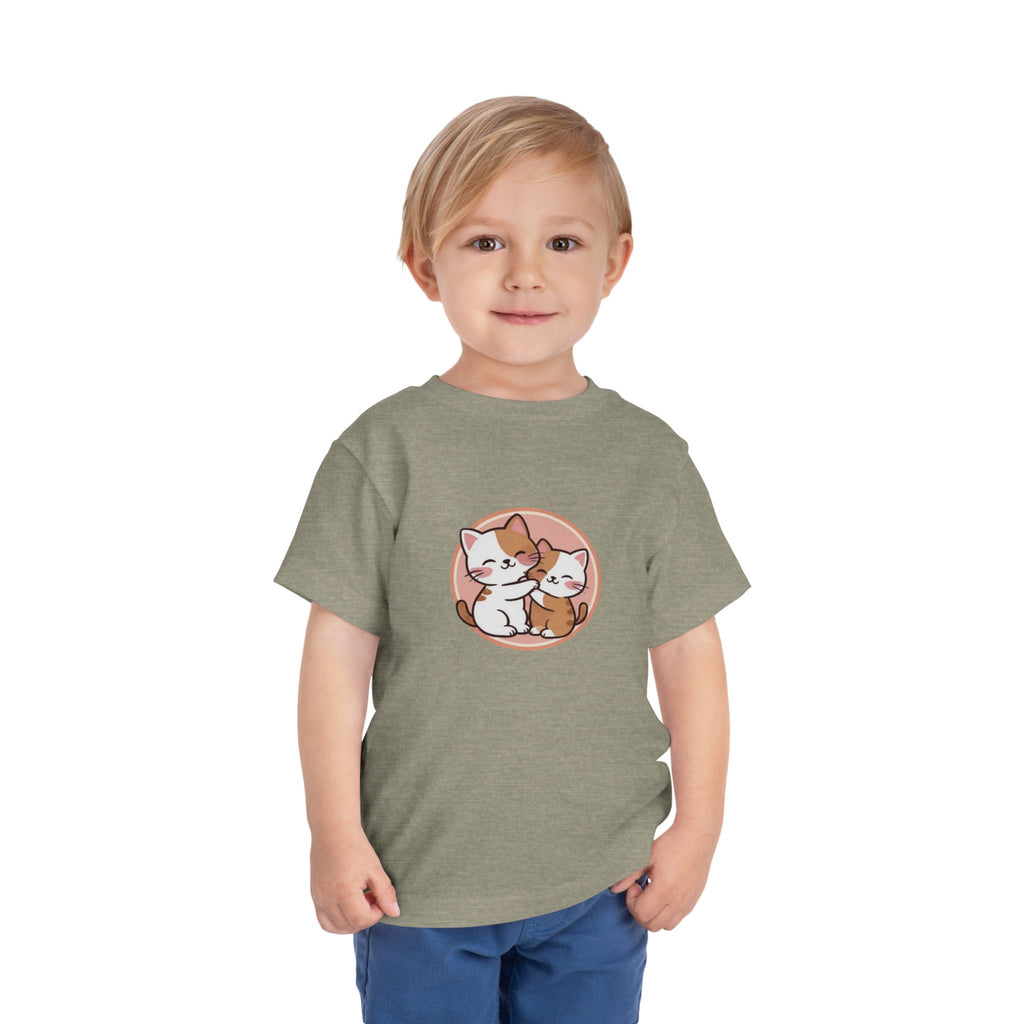 Kawaii Cats Peach Circle Toddler Tee | Atlanta Peach Back Print