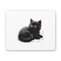 Black Kitten Illustration Canvas Stretched | Cute Cat Wall Art- Nursery & Kids room Decor, Twixie Collection- Bestie Best